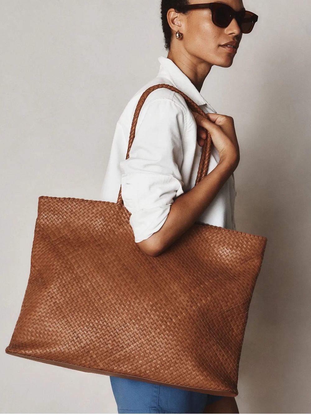 NWT Quince Siena Handwoven Tote #3160